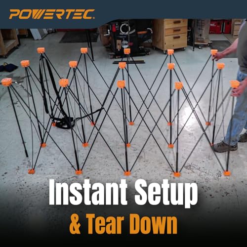 POWERTEC Arachni-Flex Portable Workbench 4x8ft Collapsible Workstand - Heavy Duty Folding Work Table Base, 6000 lbs Capacity 36 Inch Work Height, No Assembly Mobile Work Station w/Carry Strap (71930) - style: 4x8ft Base