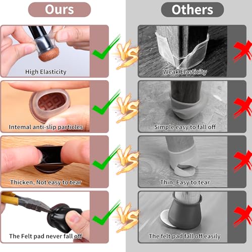 Extra Small Chair Leg Floor Protectors, 16PCS Silicone Chair Leg Caps, Felt Chair Leg Pads for Hardwood Floors, Round Metal Barstool Leg Floor Protectors, Anti-Scratches & Noice(Clear,Fit:0.5"-0.75") - size: S-16PCS-(Fit:0.5-0.75 inch)-Clear