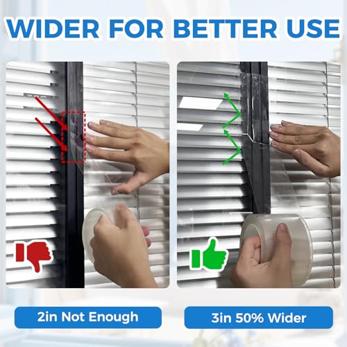 SWRT 3”x33FT Window Weather Sealing Tape Residue-Free, 20-Mil Thick Heavy Duty Window Insulation for Summer, Weather Resistant, Air Conditioner Window Seal Blocks Drafts for Doors Windows - size: 3 IN * 33 FT