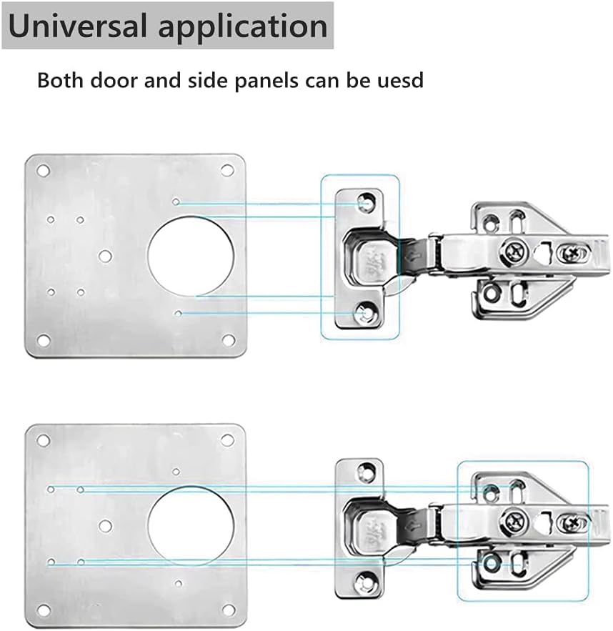 4 Piece Hinge Repair Kit - Cabinet Hinge Repair Plate Stainless Steel Door Hinge Repair Kit for Kitchen Cabinet Hinge Repair Brackets with Mounting Screws and Screwdrivers (4) (4, 3.5"x3.5") - size: 3.5"x3.5"