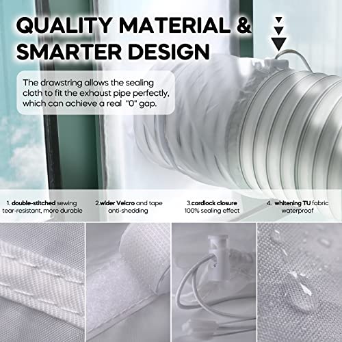 Loviga Portable Air Conditioner Window Kit, Window Vent Seal Kit for Portable Air Conditioner Dryer, 2022 Upgraded 100% Sealing Waterproof Easy to Install, 10x40-64 inches Length Adjustable - color: Sliding/Hung Window-10"x64" (25x162cm)