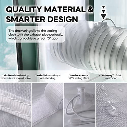Loviga Portable Air Conditioner Window Kit, Window Vent Seal Kit for Portable Air Conditioner Dryer, 2022 Upgraded 100% Sealing Waterproof Easy to Install, 10x40-64 inches Length Adjustable - color: Sliding/Hung Window-10"x64" (25x162cm)
