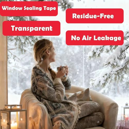 MRPAPA 2 Inch x 90 FT Window Sealing Tape,Airtight Insulation Tape that Blocks Drafts Residue-Free Clear Weather Stripping Windproof for Window/Door/Car (2)