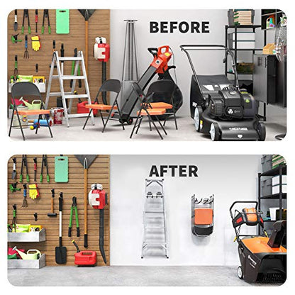 TORACK Garage Hooks Tool Organizer, 4 Pack Heavy Duty Steel 12" Wave Hooks, Wall Mount Garage Storage Utility Hook for Car Tires, Ladder, Chairs, Power Tools, Garden Tools - size: 4-pack 12" Wave Hooks