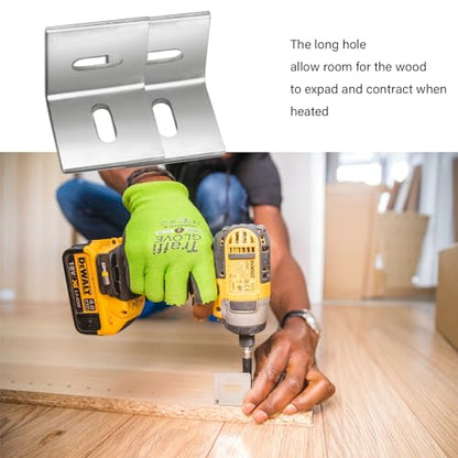 Table Top Fasteners,20 Pack Z Clips for Table Tops Included 60 pcs Screws,Adjustable Corner Braces for Wood Table Tops,Which L Brackets Use on Wood Table as Countertop Fasteners