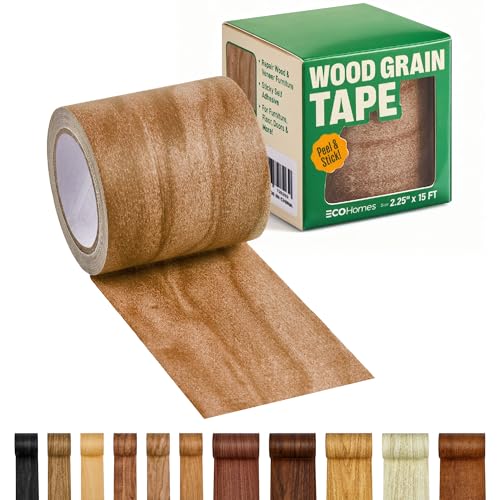Wood Grain Repair Tape - Self Adhesive Brown Wood Colored Tape for Furniture Repair | Peel & Stick Veneer Strips Trim, Woodgrain Duct Tape for Furniture, Vinyl Floor, Door Patch Kit (Light Chestnut) - color: Light Chestnut, size: 2.25 Inch By 15 Ft