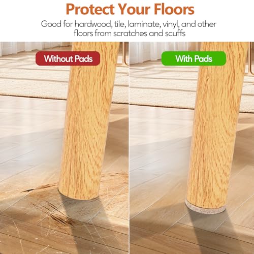 Furniture Pads 300 Pack Premium Furniture Felt Pads (Beige), Huge Quantity Self Adhesive Anti Scratch Floor Protector for Furniture Legs Hardwood with 60 Cabinet Door Bumpers - size: Beige