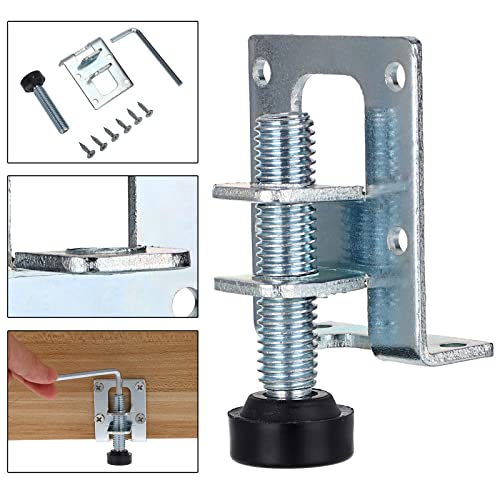OwnMy 4 Packs Heavy Duty Adjustable Furniture Leveling Feets L Shaped Furniture Leveler Legs, Furniture Mounting Brackets Metal Leveling Load Table Leg for Workbench Cabinet Wardrobe, 2.2" H - size: 2.2"H-Silver