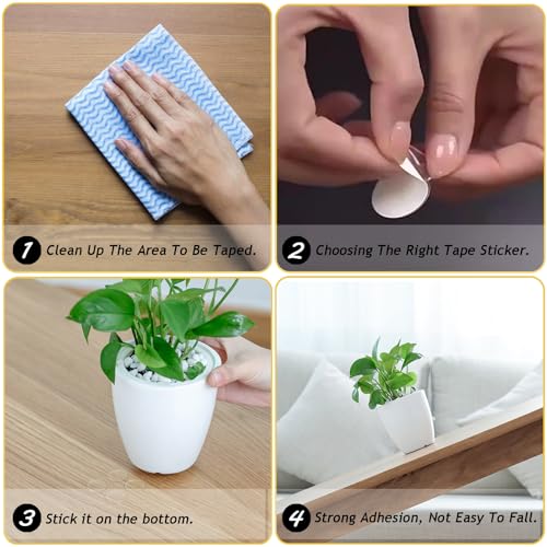 Double Sided Tape for Walls, Clear Removable Mounting Dots, 60 Pcs Invisible Adhesive for Hanging Posters, Photos & Lightweight Art in Dorm Rooms, Rentals & Offices