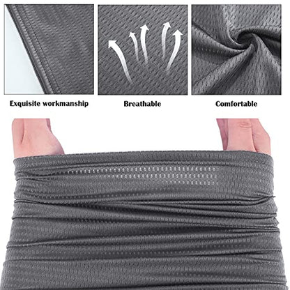 Geyoga Neck Gaiter Bandana Face Mask Summer UV Protection Cooling Breathable Face Mask Neck Scarf Balaclava for Men Women - color: Dark Gray, Light Gray