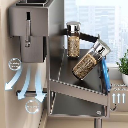 Multifunctional Wall-Mounted Knife Holder Kitchen Utensils Holder Spice Storage Organizer Rack for Knives, Spoons, Chopsticks, Towels, Pot Lids, Spice Jars (White) - color: White