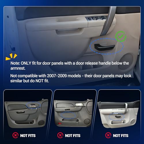 Front Left Driver & Right Passenger Side Armrest Repair Kit Fit for Chevy Silverado & GMC Sierra 1500 2010-2013, Silverado & GMC Sierra 2500HD 3500HD 2010-2014, Beige - color: Beige, size: Front Driver & Passenger Side