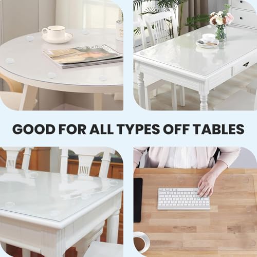 20 PCS Glass Table Top Anti Slip Pads, 0.8" Non-Adhesive Clear Rubber Bumpers Round Table Protector Grippers to Keep Furniture Cabinet Door from Sliding