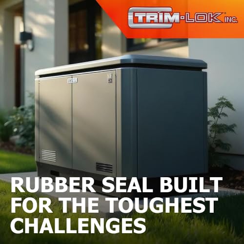 TRIM-LOK Ribbed Rectangle Rubber Seal with 3M Bonded Tape, 0.187-Inch Height, 0.375-Inch Width, 500-Foot Length, EPDM Foam Weather Stripping for Door Frame, Window Insulation, Vehicles, and Boats