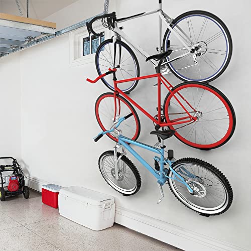 WALMANN 3 Pack Bike Pedal Hanger Wall Mount, Heavy Duty Horizontal Bike Rack for Garage Wall, Bike Display Stand for Home Holds Up to 70 LBS - color: Black-3 Pack