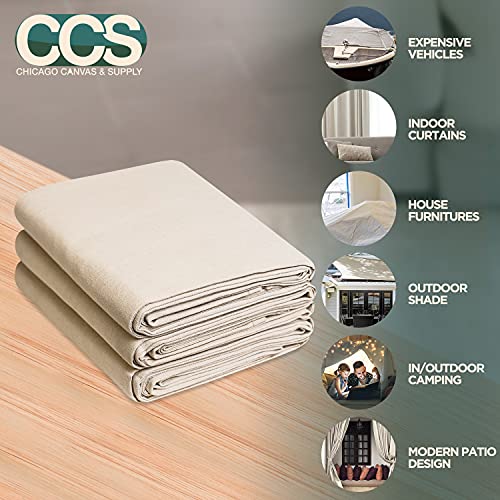 CCS Canvas Drop Cloth for Painting – Heavy Duty Cotton Duck Cloth Tarp for Curtains, Tablecloths, Backdrops – Washable & Reusable Floor Cover & Dust Sheet for Furniture (12x15 Ft) - size: 1 Piece Set, 12 by 15 Feet