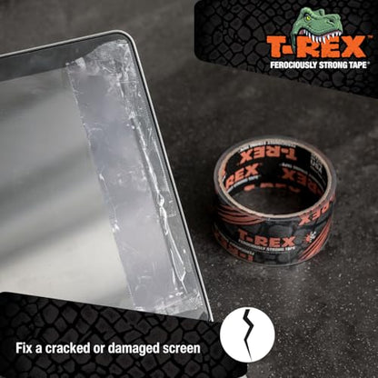 T-REX Ferociously Strong Repair Tape, Sticks to Wet Surfaces, All Weather and UV Resistant, 1.88" x 9 Yards, Clear, 1-Roll (241535)