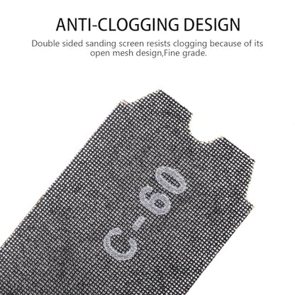 SCOTTCHEN Drywall Sanding Screen Mesh Sheet 4-3/16" x 11-1/4" Grit #60-12pcs - style: #60-12pcs