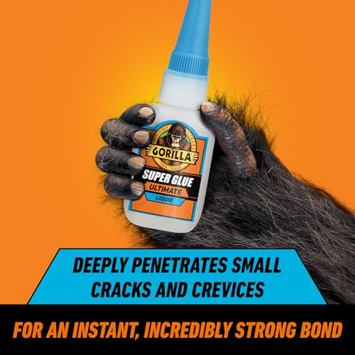 Gorilla Ultimate Super Glue, Clear Glue, 15 Grams (Pack of 2) - Fast-Setting Cyanoacrylate for Quick Fixes & Repairs with Anti-Clog Cap - size: 2 - Pack