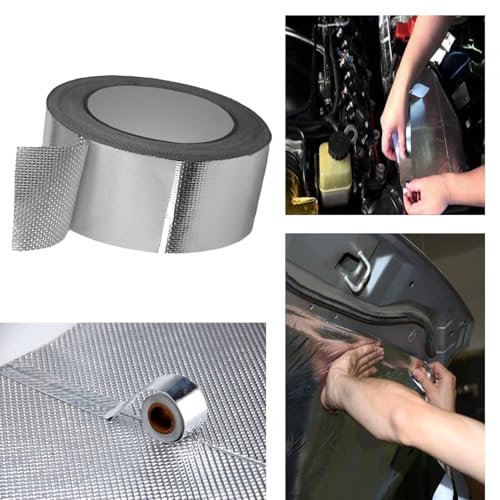 Professional Adhesive Tape for Sound Deadening Installation Finishing Sealing, Reinforced Aluminum Foil Tape (Silver Rip-Stop), 2.0 in Widen 6.0 Mils Thickness