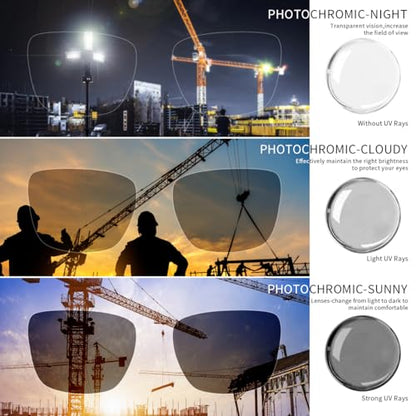 TransitionSafetyGlaseswith ANSI Z87+ImpactApproved Wraparound&Anti Bluelight UV400 - color: Grey