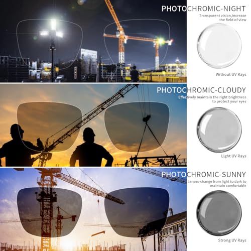 TransitionSafetyGlaseswith ANSI Z87+ImpactApproved Wraparound&Anti Bluelight UV400 - color: Matte Clear