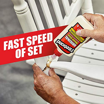 Titebond Original Wood Glue 5062, Industry Standard for Woodworking, Furniture Repair/Assembly, Construction, Home Repair or Modeling, 4 oz (Pack of 2) - size: 4 Ounce (Pack of 2)