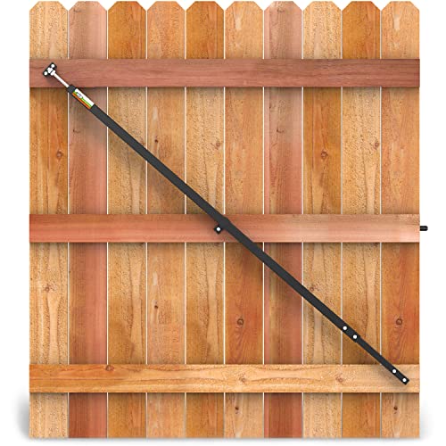 10' Telescopic Gate Brace - Wood Privacy Fence Anti Sag Gate Kit - Gate Hardware Kit for Outdoor Wooden Fence Gates, 1 PATENTED USA made brace (10' Telescopic (64" - 120"), Black) - size: 10' Telescopic (64" - 120")