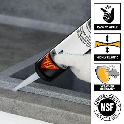 SIKA Sikaflex-221 Multi-Purpose Sealant/Adhesive, Gray, 10.1 fl. oz – Fast-Curing Polyurethane, Highly Elastic, Weather-Resistant, Sandable & Paintable, Bonds to Wood, Metal, and Plastics - color: Aluminum Gray, style: Compact