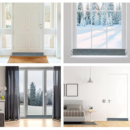 Hibate 1Pack 36inch Heavy Duty Door Draft Stopper for Bottom of Door, Under Door Draft Blocker (Glass Beads Filling)