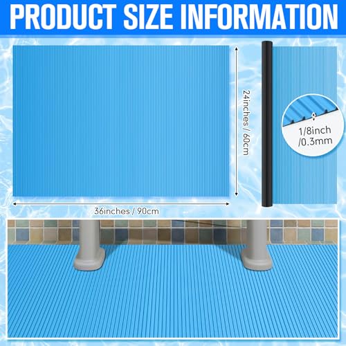 Breling 24" x 36" Swimming Pool Ladder Mat, Protective Pool Ladder Pad Step Mat with Non Slip Texture for Above Ground Swimming Steps Liners and Stairs(Vertical Striped) - size: 24" X 36", style: Vertical Striped
