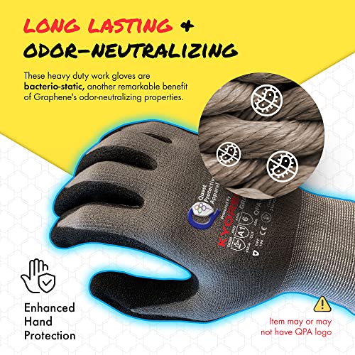 Garden & Work Gloves for Men and Women – Cut Resistant Gardening Gloves with Grip, Lightweight Breathable Safety Gloves for DIY, Construction, Warehouse & General Handling – Large, Pack of 12 - color: Grey/Black - Pack of 12