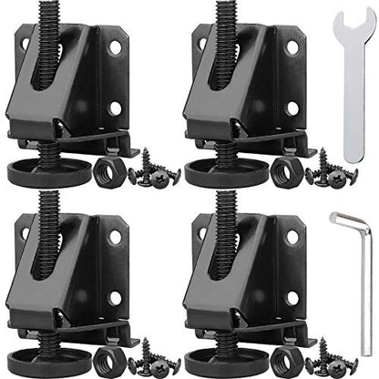 Leveling Feet Heavy Duty Furniture Levelers Adjustable Table Leg Leveler w/Lock Nuts for Furniture,Table, Cabinets, Workbench,Shelving Units and More,Black (Heavy Duty Furniture Levelers Black 4P) - color: Heavy Duty Furniture Levelers Black 4p