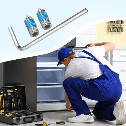 for 218755402 Refrigerator Door Handle Screw Kit 2-Pack (10-32 x 3/8 in) Hex Wrench Included, Compatible with Frigidaire/Electrolux/Kenmore, Replaces 7218755402 899226 218755406 218755407