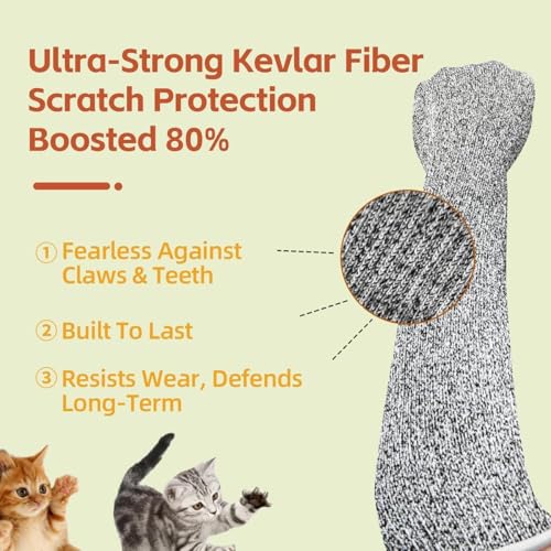 Ultra-Flexible Pet Handling Sleeves: 15.7” Kevlar Scratch-Resistant Gloves for Cat Grooming, Nail Trimming & Arm Protection - color: 3 Pairs