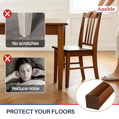Ansible 60 PCS Felt Furniture Pads 1", Felt Pads for Chair Leg Floor Protectors for Hardwood Floors Square (Brown) - size: 60 PCS 1" Brown, Square