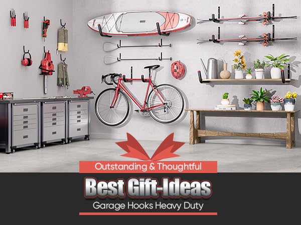 Nacial 24 Pack Garage Hooks Heavy Duty, 3.5" Garage Wall Hook with EVA Pads, 100LBS Capacity Hooks for Hanging Bikes, Kayak Folding Chairs and Hanging Ladders - size: 24