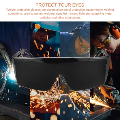 HARFINGTON Welding Safety Glasses IR Shade 8 PPE Protective Glasses 150x120x54mm Light-Proof Wrap-Around Lens Lightweight CE Certified Protective Welding Eyewear for Men Women Eye Protection