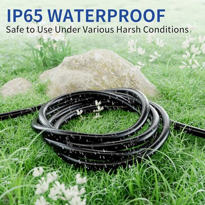 50ft Outdoor/Indoor Extension Cord with Lighted 10/3 Gauge Ultra 3 Prong Heavy Duty SJTW, Waterproof, Flexible Cold-Resistant,15A 125V 1875W, Black - size: 50FT