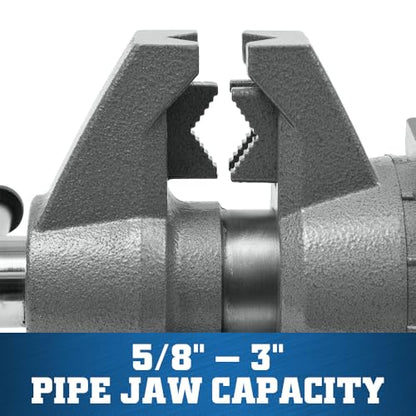 Wilton Multi-Purpose Bench Vise, 6-1/2" Jaw Width, 6-1/4" Jaw Opening, 3-1/4" Throat (Model 650P) - size: 6-1/2 in.