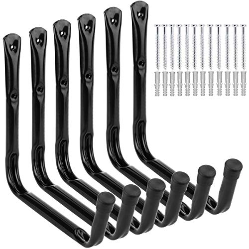 Heavy Duty Garage Storage Hooks, Wall Mounted Utility Hanging Rack for Surfboard, Ladder, Bike, Folded Chairs - size: 9.5Inch x 13Inch