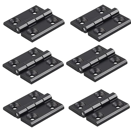 6 Pcs Black Zinc Alloy Hinge 40x40mm Door Frame Hinges Aluminum Profile Hinge Install Kit for 2020 Aluminum Extrusion Profile Slot 6mm (40x40mm) - size: 40x40mm