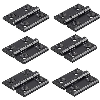 6 Pcs Black Zinc Alloy Hinge 40x40mm Door Frame Hinges Aluminum Profile Hinge Install Kit for 2020 Aluminum Extrusion Profile Slot 6mm (40x40mm) - size: 40x40mm