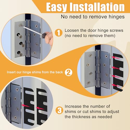 10 Pack Door Hinge Shims, 4 Inch Lenth 0.040 Inch Thickness Hardware for Door Hinge Repair Kit (Style B) - style: Style B