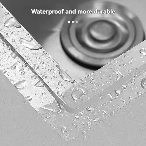 Aluminum Foil Sink Tape, Self-Adhesive Waterproof Pipe Repair Tape & Sealing Strip, Ideal for Sealing Bathtubs, Bathrooms, Kitchen Sink Edges and Walls (4.8cm*5m) - size: one size