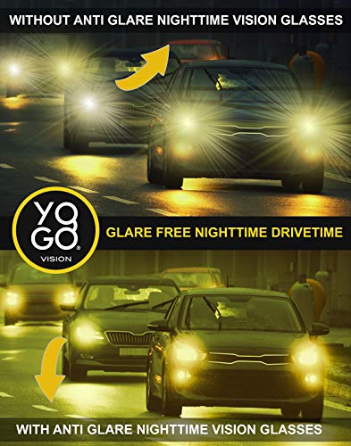 Fit Over Wrap Sunglasses Polarized Lens Wear Over Eyeglasses 100% UV Protection for Men and Women - color: Yellow Night Driving Lens and Smoke Lens