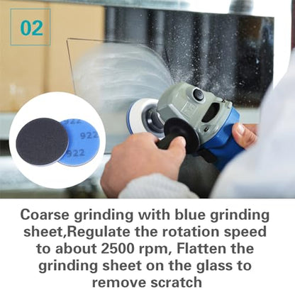 Glass Repair Kit Grinding Polishing Abrasive Disc Mesh Net Sanding Pads Kit for Glass Scratch Removal3Pcs/Pack (6 inch) - style: 6 inch
