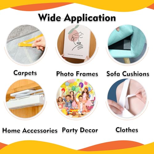 Qoqooice Double Sided Fabric Tape Heavy Duty Mounting Tape 1"/2“ x 50FT Resistente Clear Super Stick Tape with Fiberglass Mesh High Tack Strong Adhesive for Clothes Carpet Arts - size: 1 Inch and 2 Inch x50FT