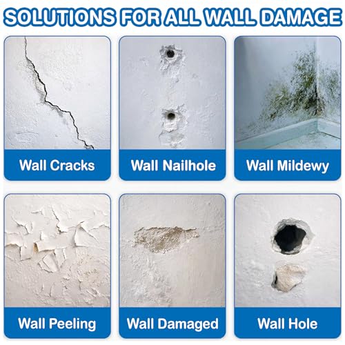 Drywall Repair Kit 4 Pack, 4, 6 Inch Aluminum Wall Repair Patch Kit with Small, Medium Scrapers, Sandpaper, Self Adhesive Fiber Mesh, Dry Wall Hole Repair Patch, Galvanized Metal Patch ( 8 Pcs ) - size: 8 Pcs (4",6")