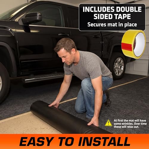 Armor All Garage Floor Mat (20' x 7'4"), Waterproof Garage Flooring, Absorbent, Premium Oil Spill Resistant Garage Pad, Durable, Protects Surfaces (Includes Double Sided Tape) (USA Made) - size: 7'4" x 20' (Rectangular)